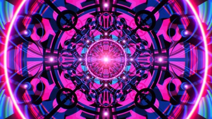 pink and blue light geometric meditation vj art