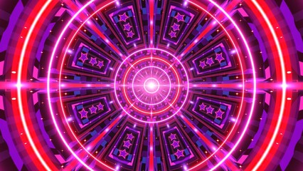 Retro Style Neon Color Circular Pattern Art Background