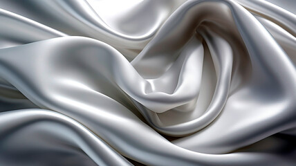 Obraz premium White silk satin fabric abstract background wallpaper.