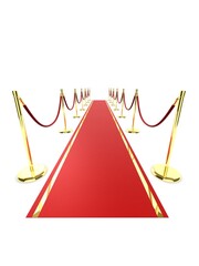3d rendered illustration of a red carpet with barriers