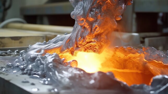 Silver making process and production facility for melting silver, degassing and galvanizing aluminum with a close view, melting aluminum, liquid  mercury, iron melting process