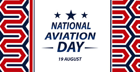 National Aviation Day. August 19. Holiday concept. two color Template for background, banner, card, poster with text inscription