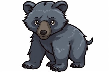 Fototapeta premium melancholic black bear with a sorrowful expression Generative AI