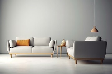 cozy living room with comfortable seating and a coffee table Generative AI