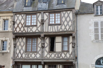 Bâtiment typique, vue de l'extérieur, ville de Blois, département du Loir et Cher, France