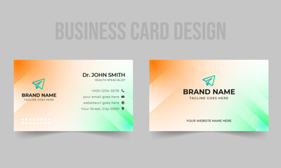 Modern Business Card Design with color gradient. Clean and unique concept. vector file