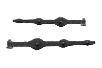 old metal door hinge isolated on white background