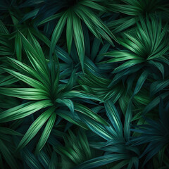 Abstract background of fresh palm leaves.Generated by AI.