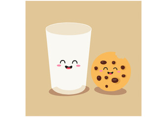 Milk and cookies: Best Illustration, cartooned of Buttermilk Biscuit Day. May 13 2023, Indonesia