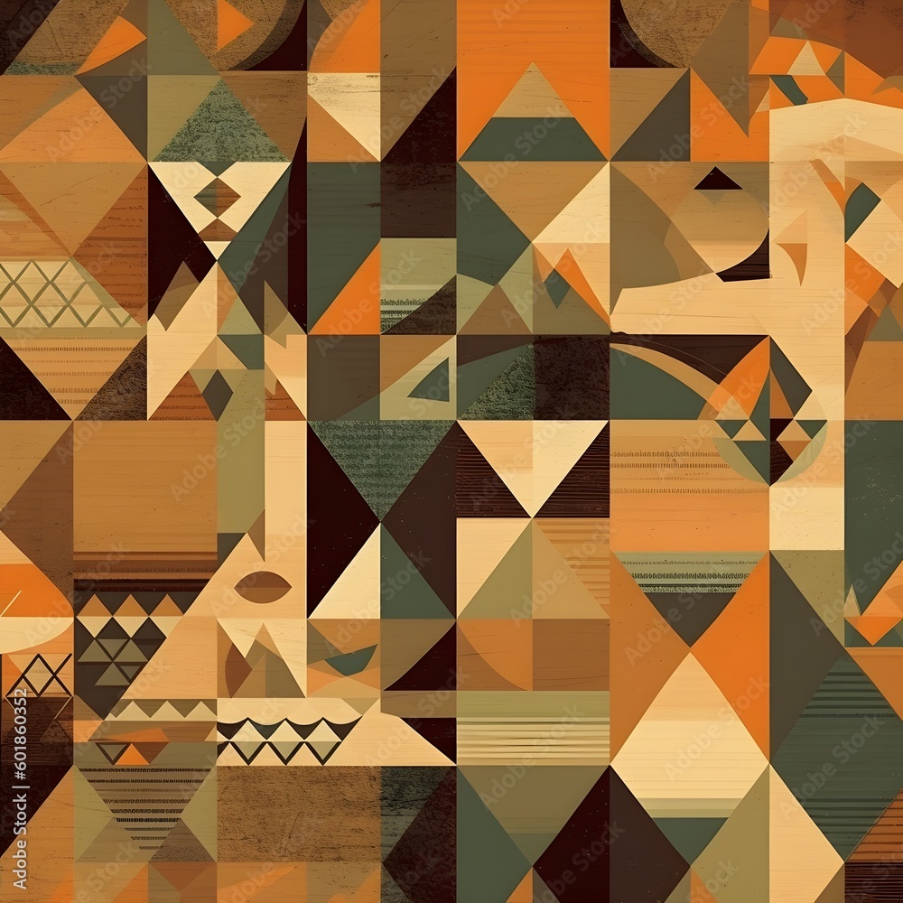 Poster abstract contemporary mosaic retro color trendy colorful texture geometric shape and pattern. artist