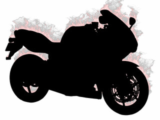 Silhouette motorcycle on a white background. Vector illustration