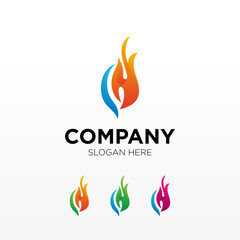 Fire Flame Gas abstract logo design  tempalate.