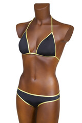 Modern and beautiful bikini on a white background