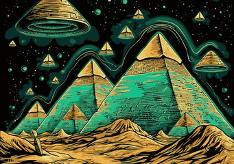 Pyramids on an unknown planet