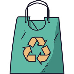 Recycling symbol on bag environmental