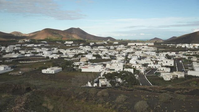 Shot of Uga viewed from above town, Uga, Las Palmas, Lanzarote