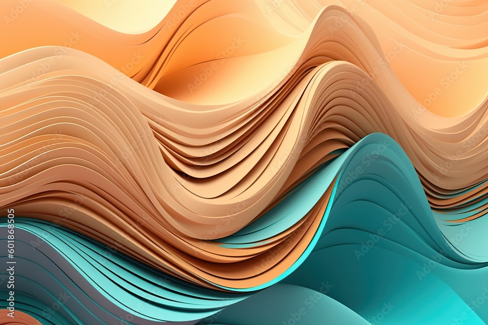 Poster an abstract background with flowing waves and curves generative ai