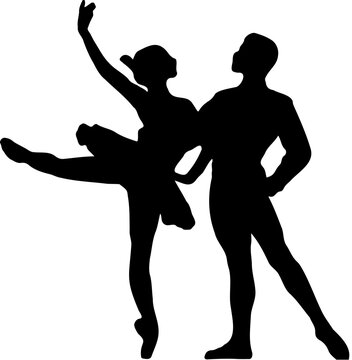 silhouette of a couple dancing,balerina