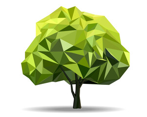 Green tree polygon  vector icon