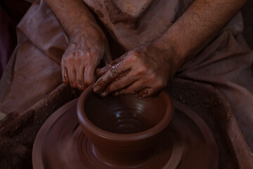 Fototapeta na wymiar Pottery making is one of the ancient crafts in Oman