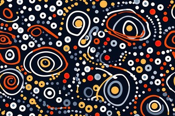 Naklejka premium An illustration based on aboriginal style of dot painting. AI Generative Art.