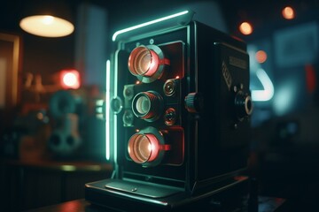 Naklejka premium Retro-hued, dynamic design for creative projects. Generative AI