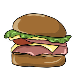 Illustration of Delicious Hamburger