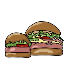 Illustration of Delicious Hamburger