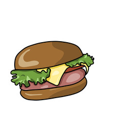 Illustration of Delicious Hamburger