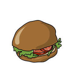 Illustration of Delicious Hamburger
