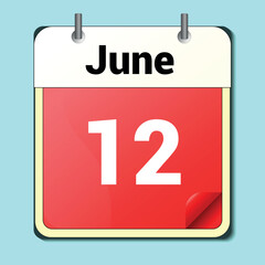 Fototapeta premium day on the calendar, vector image format, June 12