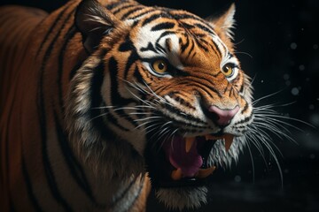 Fototapeta na wymiar 3D rendered playful tiger. Generative AI