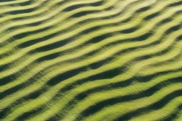 green field with abstract wavy lines in the grass Generative AI