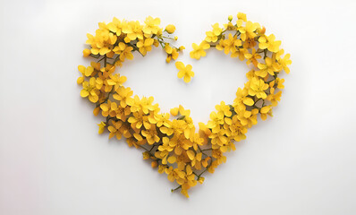 heart made of yellow flowers