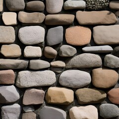 130 Stone Wall: A natural and rustic background featuring stone wall texture in earthy and muted tones that create a cozy and organic feel1, Generative AI