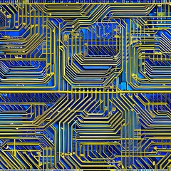 139 Circuit Board: A futuristic and edgy background featuring circuit board patterns in metallic and electric colors that create a high-tech and modern look2, Generative AI