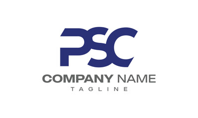 Fototapeta na wymiar Creative Logo PSC initial letter blue color PSC Letter on white background.