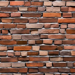 Obraz premium 193 Brick Wall: An industrial and rustic background featuring brick wall texture in earthy and muted tones that create a rugged and gritty feel2, Generative AI