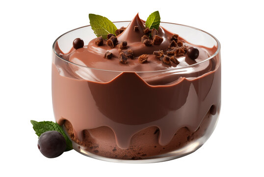 Mousse in transparent background. Generative AI.