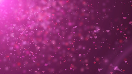 Obraz premium Abstract valentine love hearts particle glitter and flowing in the sky illustration use for holiday, wedding event or festival.
