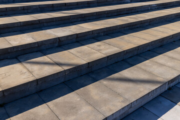 modern concrete staircase with long steps