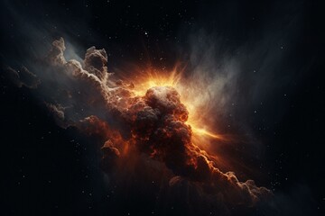 Obraz na płótnie Canvas A new star's formation with elements from NASA. Generative AI