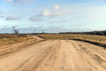 dangerous road for cars in the winter cold season