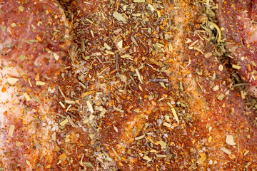 A cut piece of pork close up