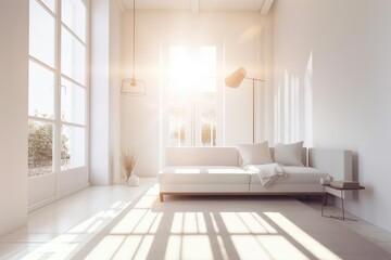 Photo of a cozy living room with a comfortable couch and a decorative rug