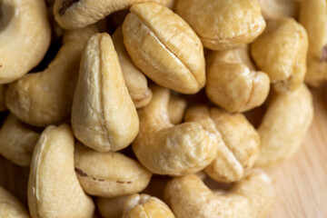 fresh cashew nuts on the table