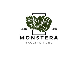 Monstera logo design symbol vector template © AlvinStd.