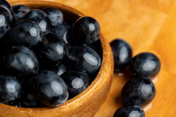 Fresh sweet washed blue grapes