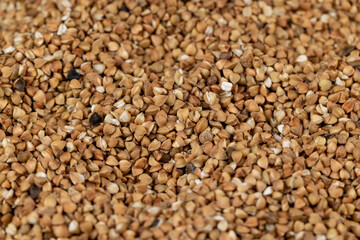 Poorly cleaned buckwheat groats for cooking porridge