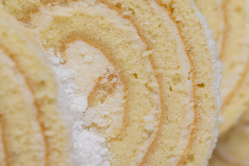 sweet dessert with cottage cheese cream and soft sponge cake